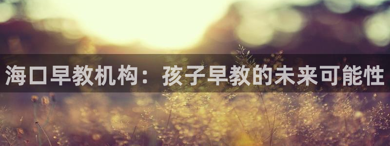 天狮娱乐d 判官：海口早教机构：孩子早教的未来可能性