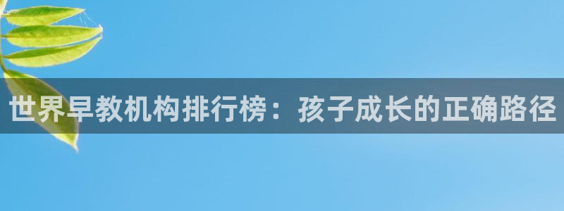 天狮娱乐行：世界早教机构排行榜：孩子成长的正确路径